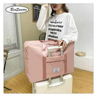 BWBW Large Capacity Students Move Rolling Luggage Folding Travel Bag Suitcase Wheels Alodia Store