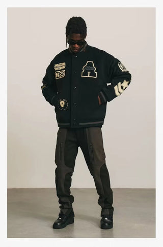 2024 New American hip-hop letter bomber embroidered Y2K coat Alodia Store