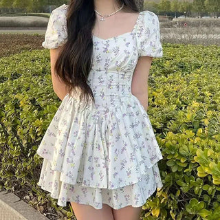 Sundress Kawaii Lovely Aesthetic Floral Dress - Alodia Store