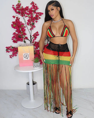 Bodyconclothes Colorful Hand Crochet Two Piece Set Alodia Store