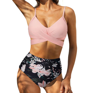High Waist  Sexy Bikini Set Swimsuit Floral Beachwear V-Neck Bathing Suits Female ALODIA STORE