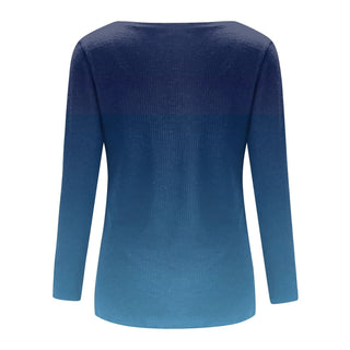 Women Blouse Longsleeve Women'S T-Shirt Fashion Casual Gradient Color Print V-Neck Slim Long Sleeve Top футболка оверсайз Alodia Store