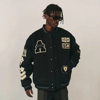 2024 New American hip-hop letter bomber embroidered Y2K coat Alodia Store