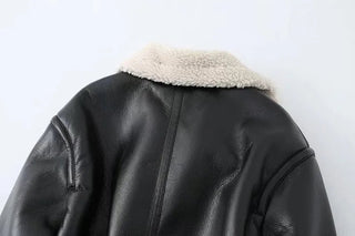 Faux Leather Coat Vintage Alodia Store