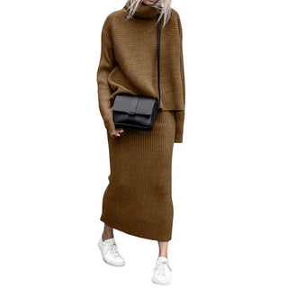 Fashion Women Slim Sweater Skirt Two Pieces Set Alodia Store