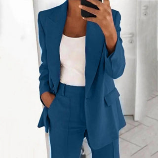 Elegant Jacket Women Suit Jacket Solid Color Turndown Collar Alodia Store