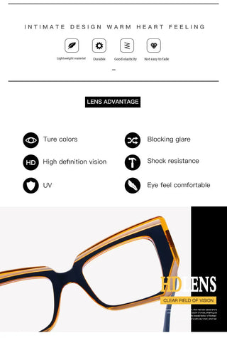 Cat Eye Glasses Blue Light Blocking Women Designers Eyeglasses Optical Spectacle Computer Eye Protection Glass Fashion Eyewear Alodia Store