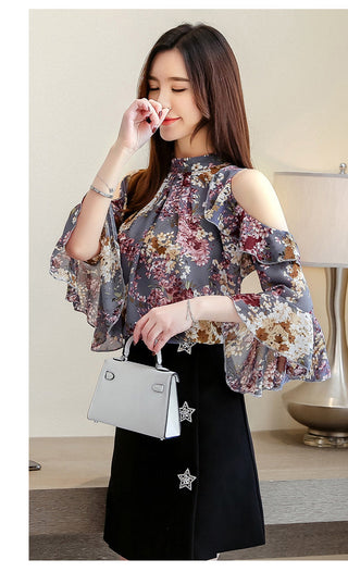 2023 Womens Sleeve Butterfly Sleeve Chiffon alodia store