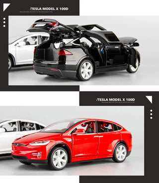 1:32 Tesla Model-X Alloy Car Diecast Sound And Light Pull Back Model Toy Vehicle Metal Car Simulation Alodia Store