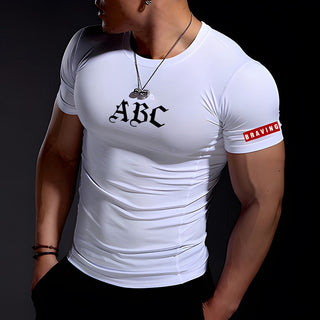 Summerwear Gym Muscle Fitness Clothing Short-Sleeved Quick-Drying Training Running Exercise Stretch Tights Men's Sports T-Shirt alodia store