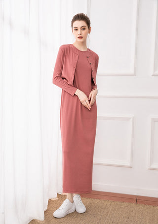2023 clothes cardigan and near Ankle Length long dress nature fiber alodia store