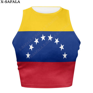 Love Venezuela Country  3D Print Summer Slim Render Short Top Sexy Women Sleeveless O Croptops Tank Tops Crop Vest Streetwear ALODIA STORE