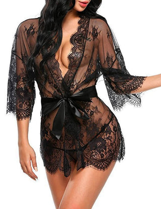 Women's Robe Lace Bridesmaid Gown Sexy Alodia Store