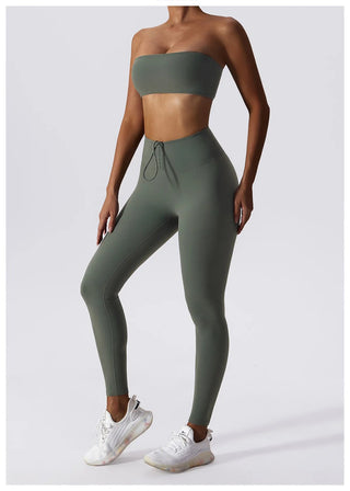 Yoga Set 2 Piece High Waist Leggings Sports Bra Women's Tracksuit Gym Workout Push Up Running Clothes Sportswear Fitness Suit Alodia Store