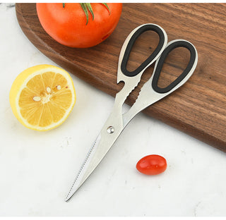 Stainless Steel Kitchen Scissors Multi Functional Household Food Scissors Fruit and Walnut Scissors Can Open The Bottle Cap Alodia Store