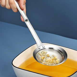 Filter Scoop Stainless Steel Fat Skimmer Spoon Fine Mesh Strainer Food Strainer With Handle Kitchen Oil Skimmer Strainer FU Alodia Store