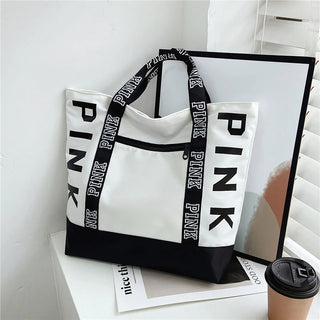 Pink Letter Graphic Tote Handbags Woman - Alodia Store