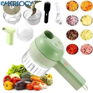 4in 1 Electric Food Processor USB Rechargeable Handheld Vegetable Slicer Multifunctional - Alodia Store