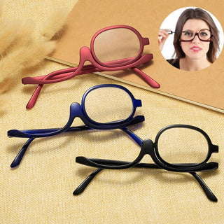 Women Magnifying Glasses Makeup Reading Glass Folding Eye Make Up Reading Glass PC Frame +1.0~+4.0 Resin Lens Alodia Store