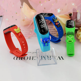Disney Mickey Mouse Children Watches For Girls Electronic Bracelet Sports LED Spiderman iron Man Doll Kids Watch Waterproof Alodia Store