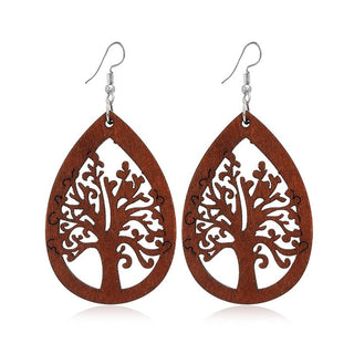 Wooden Vintage Earrings For Women Bohemian Style  Geometric Wood Earrings 2022 Trendy Retro Rattan Earrings Statement Jewelry Alodia Store