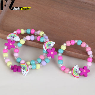 33 Style Colorful Wooden Cute Animal Flower Cartoon Children's Necklace Bracelet Girl's Child Jewelry Kids Toys Birthday Gifts Alodia Store