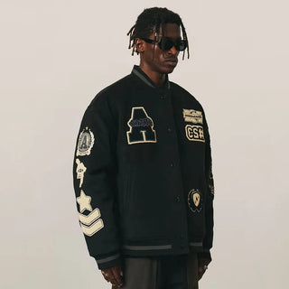 2024 New American hip-hop letter bomber embroidered Y2K coat Alodia Store