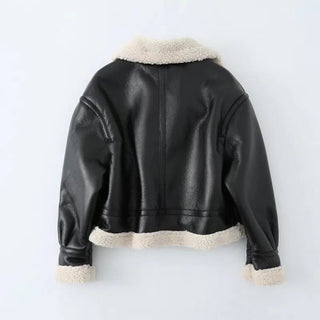 Faux Leather Coat Vintage Alodia Store