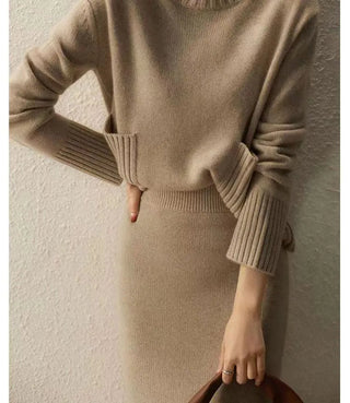 Autumn Knitted suit Korean with skirt two piece skirt set winter2 piece outfit Sweater 2023 Alodia Store