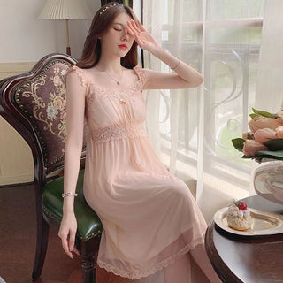 Long-sleeved Sexy Lace Home Clothes Night Gown Sleep Dress Alodia Store