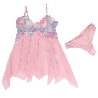 Plus Size Pajama Dress Flower Embroidery Nightwear Sling Nightdress Sleep Tops Nuisette Femme Lace Sleepwear Home Clothes Alodia Store
