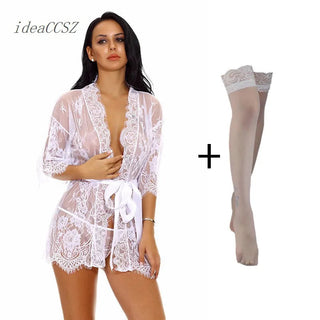 Women's Robe Lace Bridesmaid Gown Sexy Alodia Store