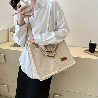 Women's Corduroy Tote Bag Large Capcity Handbags for Women Alodia Store