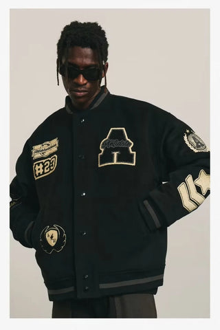 2024 New American hip-hop letter bomber embroidered Y2K coat Alodia Store