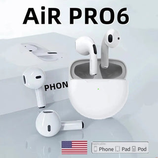 Original Pro 6 TWS Wireless Bluetooth Earphones Headphones Mini Fone Earphone Stereo Sport Headset For Xiaomi Android Earbuds ALODIA STORE
