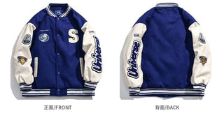 American Harajuku Blue Student Baseball Men's Coat Alodia Store