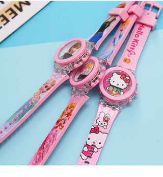 Disney Kid Cartoon Glowing Watch Marvel Spider-Man Boy Unicorn Princess Elsa Flash Electronic Digital Student Toy Clock Relogio Alodia Store
