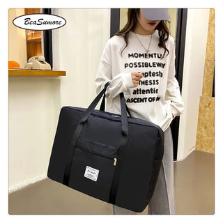 BWBW Large Capacity Students Move Rolling Luggage Folding Travel Bag Suitcase Wheels Alodia Store