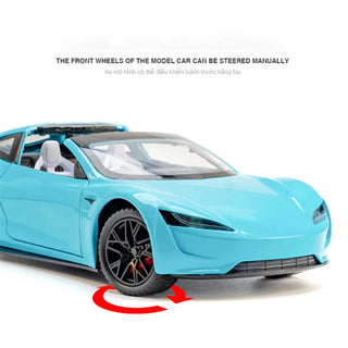 1:24 Tesla Roadster Alloy Sports Car Model Diecasts Metal Toy Vehicles Car Model Simulation Sound and Light Collection Kids Gift Alodia Store