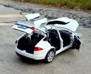 1:32 Tesla Model-X Alloy Car Diecast Sound And Light Pull Back Model Toy Vehicle Metal Car Simulation Alodia Store