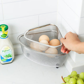 1pc Stainless Steel Triangle Sink Drain Basket Kitchen Triangle Filter Basket Fruit and Vegetable Storage Drain Rack Basket Alodia Store