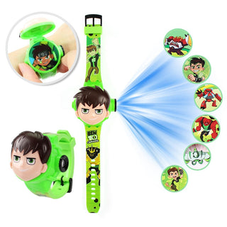 Disney Kid Cartoon Cool Ptojectio Watch Marvel Spider-Man Boy Unicorn Princess Elsa Flash Electronic Digital Student Toy Clock Alodia Store