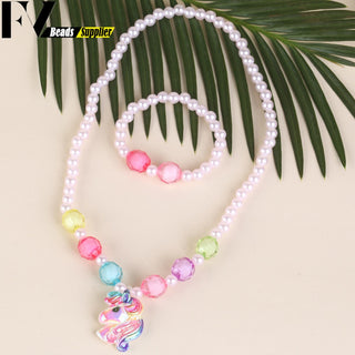 33 Style Colorful Wooden Cute Animal Flower Cartoon Children's Necklace Bracelet Girl's Child Jewelry Kids Toys Birthday Gifts Alodia Store