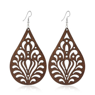 Wooden Vintage Earrings For Women Bohemian Style  Geometric Wood Earrings 2022 Trendy Retro Rattan Earrings Statement Jewelry Alodia Store
