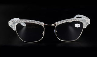 Diamond Ladies Elegant Cat Eye Reading Glasses Resin Lenses Women Crystal Rhinestone Decoration Presbyopic Eyewear for Elder Alodia Store