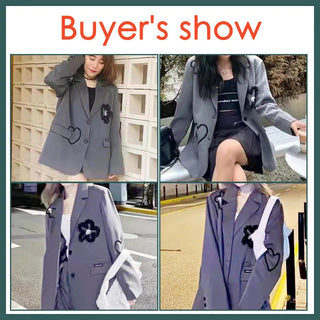 Three-dimensional flower embroidery suit Alodia Store