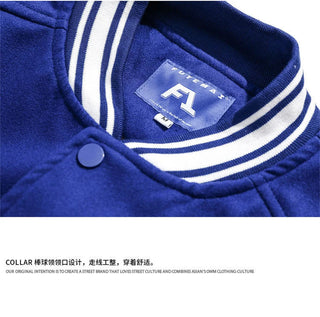 American Harajuku Blue Student Baseball Men's Coat Alodia Store