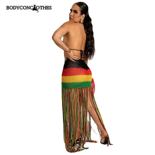 Bodyconclothes Colorful Hand Crochet Two Piece Set Alodia Store