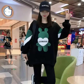 New in Sweatshirts Women Spring Autumn Loose Pullovers Bears Y2k Longsleeve Women's Sweater Japanese Fashion Korean Streetwear Alodia Store