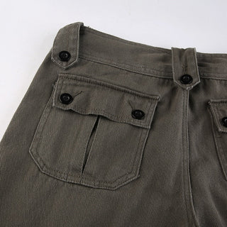 Button Low Waist Women's Denim Pants ALODIA STORE